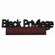 3D Metal Black Privilege Letter Fender Emblem Badge (Black+Red)
