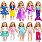 18-inch Doll Clothes and Accessories - 10 Sets Compatible with 18-inch-Dolls