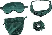 Baluue 1 Set Eye Mask Set Headband Blocking Eye Mask Travel Silk Eye Mask Masks Sleep Eye Mask for Sleeping Sleep Mask Contoured Party Eye Self Green Fabric