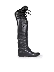 Black Lace Up Leather Boots