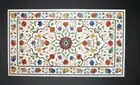 White Marble Dining Table Multicolor Stone Inlay Work Sofa Center Table for Bar