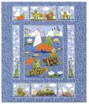 SUSYBEE * PAUL AND SHELDON GONE FISHING QUILT PANEL * FREE POST *