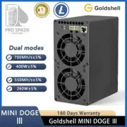 Goldshell Mini Doge 3 Ⅲ Miner Doge Coin LTC Dual Mode 700M or 550M without PSU