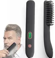 Beard Straightener, Anti-Scald Beard Straightening Comb, Ceramic & Ionic Heated Hair Straightener Brush for Men, Adjustable Temperatures LCD Display ℉/ ℃, Beard Straightener for Men