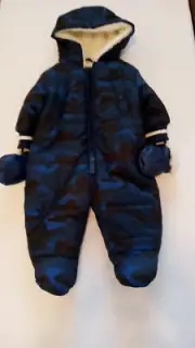 Urban Republic Infant Hooded Snowsuit Puffer 3 Months Blue/Black