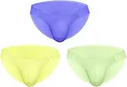 [Generic] Men's Underwear Sexy Fashionable High-Leg Solid Color G-String Low Waisted Bulge Cotton Athletic Bikini Underwear