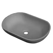 New Positano Oval Solid Surface Basin Bathroom Sink Concrete Castano POSOVSSBC