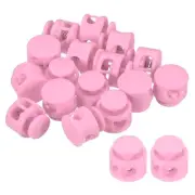 16Pcs 0.6" Dia Cord Locks Double Hole Cord Fastener Light Pink