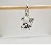Authentic Pandora #792981C01 Opalescent Snowman Dangle Charm