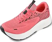 [JACKSHIBO] Wide Toe Box Shoes for Women Wide Sneakers Athletic Tennis Gym Workout Cross Training Shoes Zero Drop Platform Sneakers Wide Shoes, Rose Red, 8 Wide