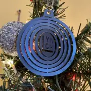 LynchNW Titanium "Metal Flake Blue" Spinning Orb Ornament