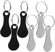 Veemoon 6pcs Stainless Steel Coin Keychain for Shopping Trolleys Multifunctional Token Keeper Elegant Design and Versatile Accessory for Grocery Shopping Convenience