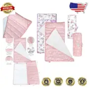 Cozy 2-Pack Toddler Nap Mats with Fleece Blanket and Pillow – Perfect for Girls