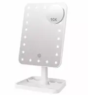 Rechargeable Lighted Makeup Mirror for Girls, Makeup Mirror with L1c_white
