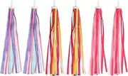uxcell Bike Streamers, 3 Pair Colorful Scooter Handlebar Tassels Grips Ribbon Accessories Decorations for Bicycle Tricycle Handles, Yellow/Red/Purple