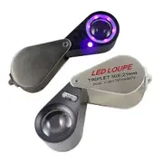 10/20/30x Magnifier Jewelry Loupe Led Uv Light 21mm Achromatic Triplet Lens Optical