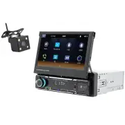 Single 1DIN Car MP5 Player Stereo Radio FM BT USB W/Camera For Apple CarPlay