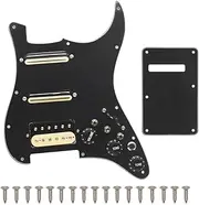 domoi SSH-Coil Splitting Electric Guitar Pickguard 2 Mini Humbucker + 1Humbucke+Silence Switch Loaded Prewired Scratchplate B