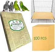 Firdnyohs 100PCS Gravel Liner Paper for Bird Cage,11x17 Bird Cage Paper Liners Cage Liner,Birdcage Paper for Hard Beak Cleaning Safe&Easy to Digest,Extra Large Size for Birdcage Parrots