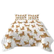 Simple Cheetah Cute Drawing Pattern Coverlet