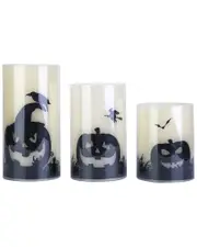 Fresh Fab Finds 3 Pack Halloween Flameless Candle Lamp