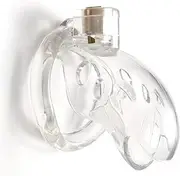 Male Chastity Device Cock Cage - Lock Love Average Size Chastity Cage with 3 Active Rings & Keys Adult Sex Toy for Men Exercise PC Plastic(Transparent)