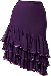 [Oshhni] Ballroom Dance Skirt Elastic Waistband Dance Costume Accessories for Performance