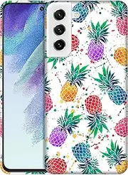 [GlamCase] for Samsung Galaxy S21 FE 5G, Galaxy S21 FE 5G Case - Pineapple Watercolored Design Printed Slim & Sleek Cute Plastic Protective Designer Back Phone Case/Cover for Samsung S21 FE 5G