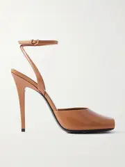 [SAINT LAURENT] SAINT LAURENT - La Scandale Leather Sandals - Light brown - EU 39 EU 39 Brown