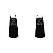2PK Annabel Trends Screen Print Apron Chef Kitchen Cooking Bib 60x80cm Papa Bear