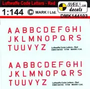 Mark I Decals 1/144 LUFTWAFFE RED CODE LETTERS 2 SETS!