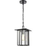 Bowery + Grove 50070-MBSI Brough 1 Light 8 inch Matte Black Outdoor Pendant