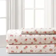 Modern Threads Microfiber Rose Printed Sheets, Luxurious Bed Sheets with Flat Sheet, Fitted Sheet and Pillowcases