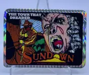 Vintage Sundown Prism Vending Sticker 1989 David Caradine Vampire Horror RARE
