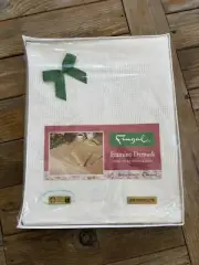 Fingal Etamine Damask 100% Irish Linen White Tablecloth Rectangle 52" x 68"