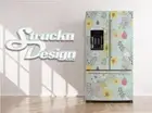 Floral Flowers Sunflower Green Red Fridge Freezer Wrap Side Door Vinyl Decal