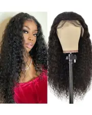 13x4 Water Wave Lace Frontal Human Hair Wig 9A, 16in