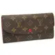 Juliet茱麗葉精品 Louis Vuitton LV M60136 EMILIE 經典花紋扣式拉鍊零錢長夾.紅 停產現金價$14,300