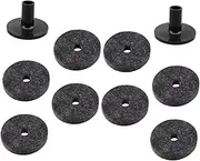 ibasenice Improves Sound 8pcs Drum Cymbal Felt Pads 2 Metal Tubes for Drum Set Accessories