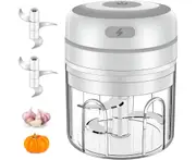 Mini Garlic Chopper, Electric Food Processor, Garlic Mincer Portable Mini Processor for Chop Onion Ginger Vegetable Pepper Spice Meat, Food, Easy