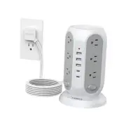 Tower Power Strip with Individual Switches, Surge Protector with 12 Outlets,
