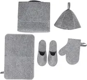 BESPORTBLE Complete Sauna Felt Set Australia Includes Hat Slippers Hand Mitts Seat Cushion Sauna Bench Pillow Tote Bag for Bath Comfort Kit