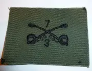 Army Officer Insignia Cloth Subdued OD - 7th Cavalry 3rd Squadron - 2 Patches