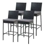Outdoor Wicker Bar Stools (Set of 4)