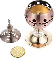 LIFKICH 1pc Candlestick Flameless Candles Cone Scented Candles Charcoal Disk Burner Incense Burner Holder Tea Lights Candle Charcoal Incense Burner Candle Jars Tealight Lid LED Brown Metal