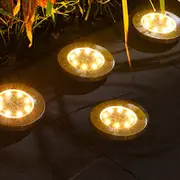 4pcs Solar-Powered LED light in-Ground Light Lawn Light Outdoor Garden Light Buried Light -Yellow