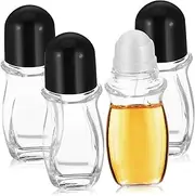 BESPORTBLE 4 Pcs Refillable Roller Bottles Sturdy Glass Essential Oil Containers with Roller Ball Portable Bottles for Perfumes Aromatherapy and Lotions Elegant Design for Travel Use