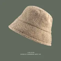 在飛比找蝦皮購物優惠-KIKO/帽子 漁夫帽 女秋冬新款日本大檐帽 泰迪絨純色帽子