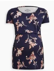 TORRID Sz 1 (1X 14-16) Navy Super Soft Maternity Nursing Top