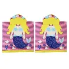 2x Onkaparinga Kids 60x120cm Absorbent Hooded Beach/Swim Towel Ocean Mermaid